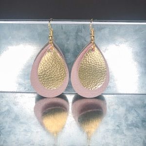 2” Faux Leather Tear Drop Earrings